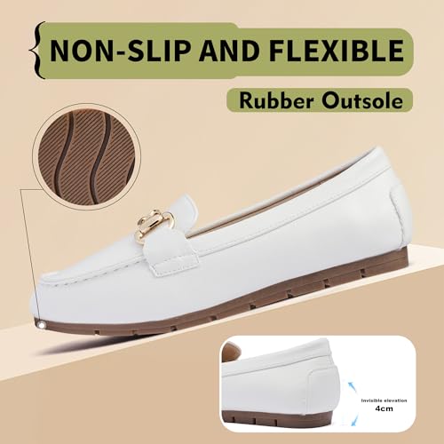 Image of ABEJOJO Women's Loafer Shoes, Comfortable Slip on Casual Flat Penny Shoes for Walking, Driving, Dressy