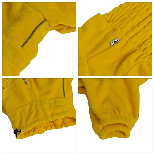 Warm Dog Coat - Windproof Fleece Jacket for Small to Large Dogs Zippered Closure - Yellow - XXXL, 3XL (22" back) - Image 4