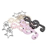 SOIMISS 4 Stück Teiliges Kreative Musiknoten Schlüsselanhänger mit Punkt Streifenmuster Robuste Metallanhänger mit Sternmotiv als Partygeschenke Schulanfang und Weihnachtsfeier Accessoires