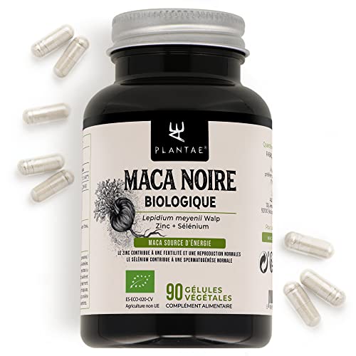 MACA NOIRE BIO *Plantae* 90 capsules végétales * Maca noire andine + Zinc + Sélénium * Formule puissante * Énergie et performance *