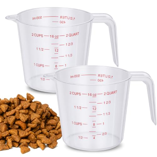 2 Pzas Vaso Medidor Plástico 2 Tazas para Alimento Mascotas miniatura 1