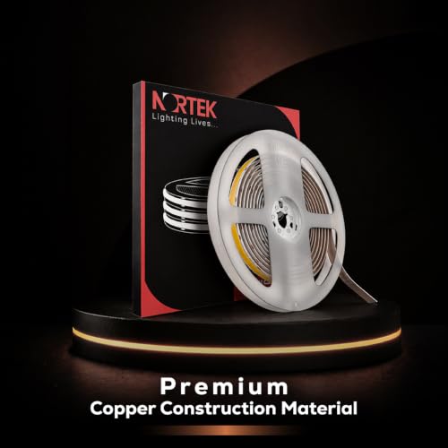 Image of Nortek Tisya 10 Meter Runs On 24V Warm White Cob Led Strip Lights Power Rated 12W /M 480 Led Light Per Meter LED Lights for Home, Bedroom, Living Room, TV, Diwali
