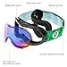 PP PICADOR Kids Ski Goggles with Excellent Impact Resistance Anti-Fog Lens 100% UV Protection for Boys & Girls (Black)