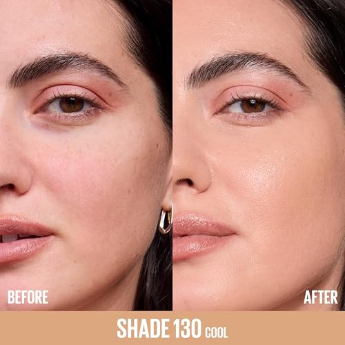 Image of Maybelline Lifter Plump & Glow Foundation, Liquid Foundation with 2% Niacinamide + Hyaluronic Acid, Plumping and Brightening Face Makeup, 130, 1 Count