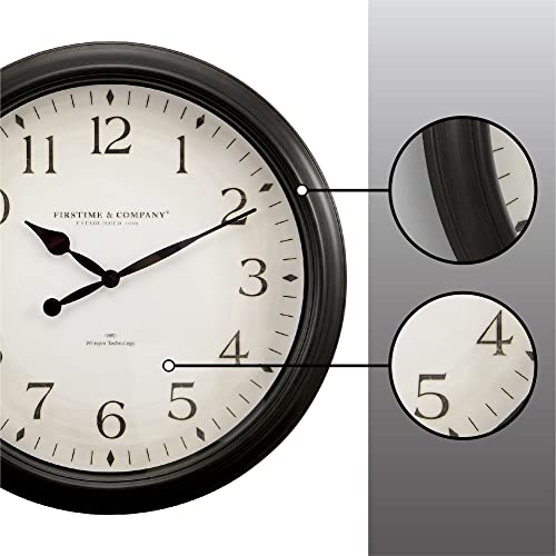 Firstime & Co.® Avery Whisper Wall Clock, American Crafted, Oil Rubbed Bronze, 20 X 2 X 20, #TOP5