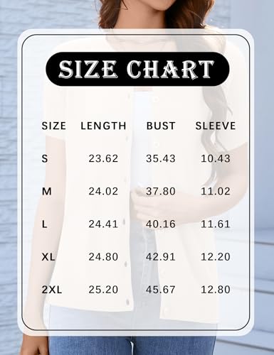 Image of FreshNight Women's 2025 Short Sleeve Cardigan Button Up Hollowed Out Crewneck Shrug Sweaters Knit Sweater Tops Lightweight