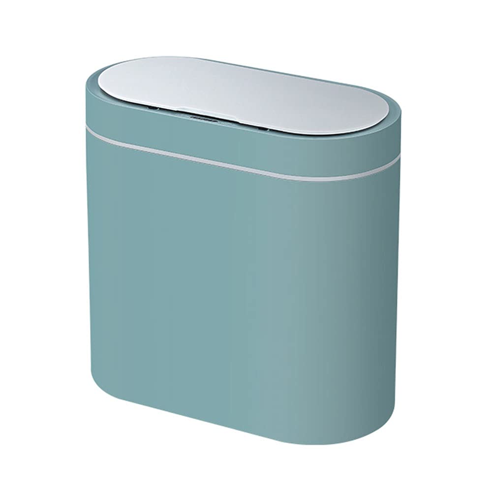 Smart Sensor Trash Can, Household 8L Capacity Automatic Narrow Design Trash Can with Lid Sealed and Odorless Mute Slow Down(Blue)