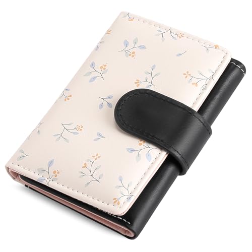 Image of RNIEGA Small Wallets for Women Trifold Vegan Leather Wallet RFID Blocking Card Holders with ID Window