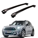 2PCS Crossbar Roof Rail Rack Lockable Fits for Mini Cooper Countryman F60 2017-2023 Luggage Carrier Cross Bars Aluminum (Black)