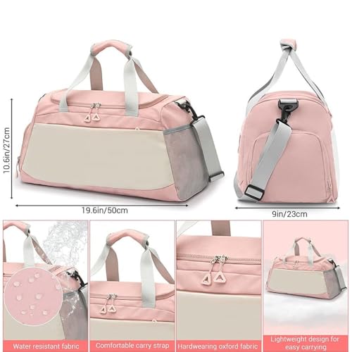 Image of CAVALO - Be Unique Travelling Bags for Luggage Muti- Pocket Sports Duffle Bags for Men and Women with Wet Pocket & Shoe Compartment Weekender Overnight Gym Bags for Women (Peach)