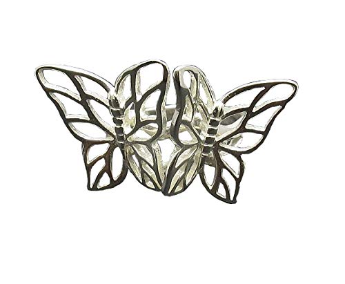 Bague en argent massif 925 deux papillons pour sublimer vos tenues d'été