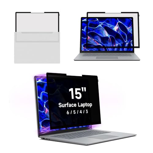 BROPGOD Privacy Screen for Surface Laptop 6/5/4/3-15 Inch, Removable Computer Screen Anti-Spy Filter Shield for Microsoft Surface Laptop 15in