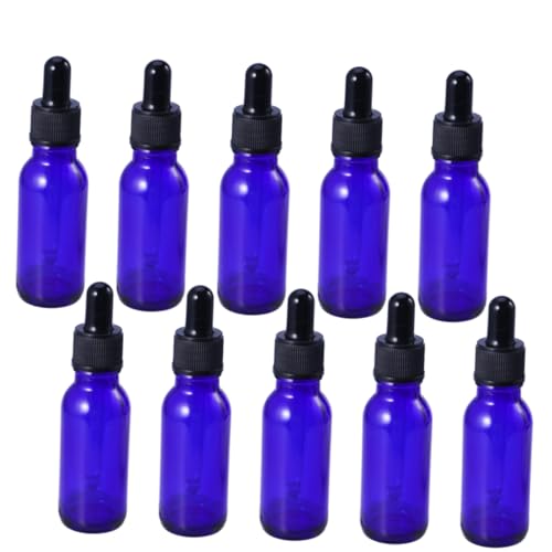 IWOWHERO Flacon Compte-Gouttes en Verre Rechargeable 10Pcs 20Ml pour Huiles Essentielles Bouteille Vide pour Flacon avec Pipette pour Soin Personnel