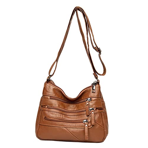 Image of VELURA SYDL Ladies Cross Body Bag Messenger Large Over Shoulder Handbag Long Strap Brown|1 Piece Women Crossbody Bag |Clothing, Shoes & Accessories