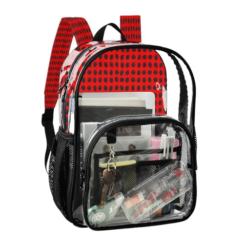 Black Seeds Clear Backpack - Stadium Approved Large 15.7-inch Waterproof Transparent Bag for Sports, Concerts, Work, Travel#5742