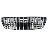 KARPAL Front Bumper Grille GTR AMG Grill Compatible with 2003-2006 Mercedes Benz W211 E-Class Chrome w/Black