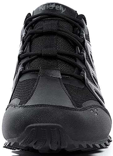 Kricely Men's Walking Shoes Breathable Lightweight Fashion Sneakers Non Slip Sport Gym Jogging Trail Running Shoes?Black 10?