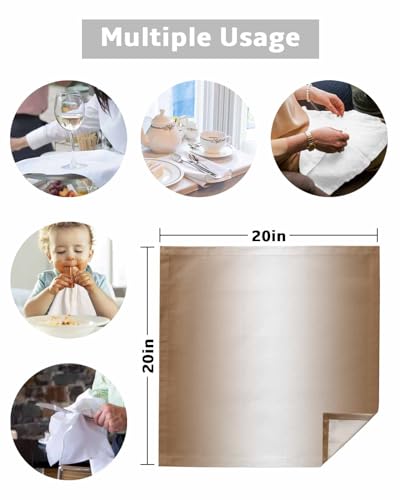 Servilletas de tela marrón y blanco set x4 20x20 pulg miniatura 5