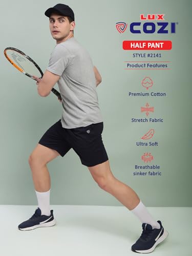 Image of Lux Cozi Men's Cotton Regular Fit Solid Shorts with Side Pockets | Shorts for Men | Pack of 1