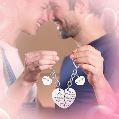 Image of 2Pcs Mother Daughter Heart Matching Keyring Keychain Set Gifts For Mom Christmas Mothers Day Gifts from Daughter