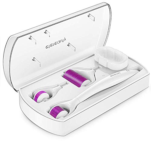 Derma Roller, Microneedling Skin Rollers, Micro Needle facial roller.25mm - 240/600/1200 needles