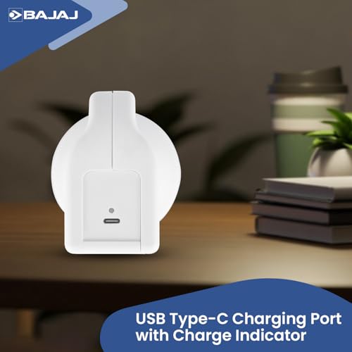 Image of Bajaj Travellesta 3W Duo RC LED Torch | Dual Lighting Mode | USB C-Type Charging | 6 Months - Warranty (Pack of 1, White and Blue)