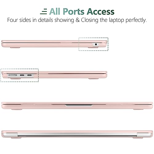 Image of DONGKE Compatible with MacBook Air 13.6 inch Case M3 M2 2025 2024-2022 Release Model A3113 A2681 with Touch ID & Retina Display, Plastic Hard Shell Cover for MacBook Air M2 13 inch, Matte Chalk Pink