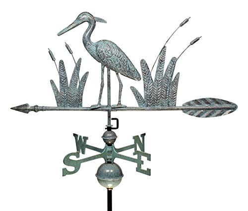 Dalvento 218V Standing Heron Weathervane, Verdigris #TOP1