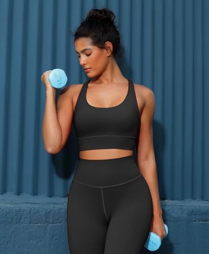 Image of BRXL High Support Padded Sports Bra for Women Buttery Soft Criss Cross Back Strappy Workout Athletic Running Gym Bra
