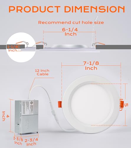 Image of CLOUDY BAY [4 Pack] 6 Inch RGB Smart Recessed Lighting with Gradient Accent Light and Night Light,2700K~6500K,15W Recessed Lights Ultra-Thin Downlight Compatible with Alexa and Google Home Assistant
