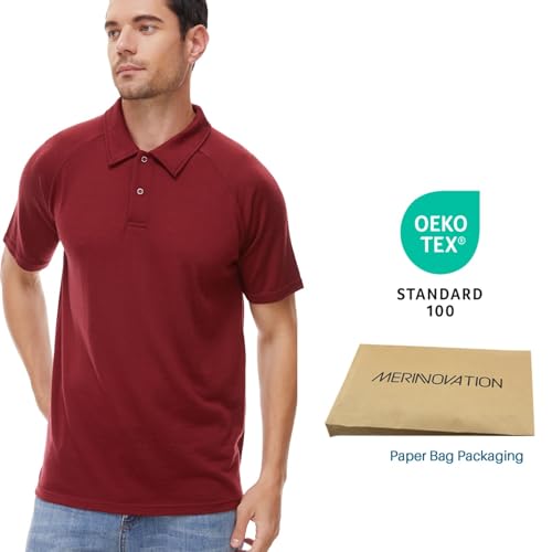 MERINNOVATION Merino Wool Polo Shirts Men - 100% Merino Wool Shirts for Men Short Sleeve Wicking Base Layer3