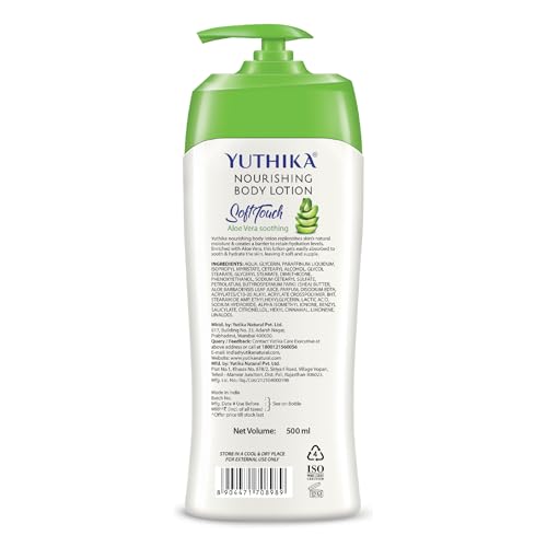 Image of Yuthika Body Lotion AloeVera body lotion 500 ml & Soft Touch Face Cream 300 ml Hydrating Moisturizer for All Skin Types, for Men & Women, Face Moisturizer for Women, Cream for Dry Skin