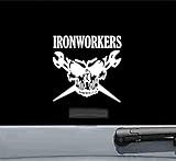 JS Artworks Ironworkers Skull Vinyl Decal Sticker