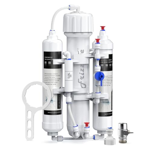 FRIZZLIFE Aquarium Außenfilter & Umkehrosmoseanlage, Kompaktes RO-Wasserfiltersystem, 3-stufig...