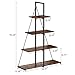4 Tier Ladder Shelf,with Sturdy Sailboat Design,Versatile Open Shelves for Books, Plants, and Decor,for Living Room, Home Office,Retro