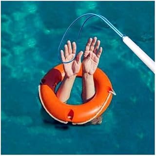 Lifesaving Pole Professional Telescopic Pool Pole for Emergency Rescue, Swimming Rescue Hook Pole for Water Parks, Speedboat, Life-Saving Rescue Equipment for Drowning Swimmers(H 3 m/9.8 ft)