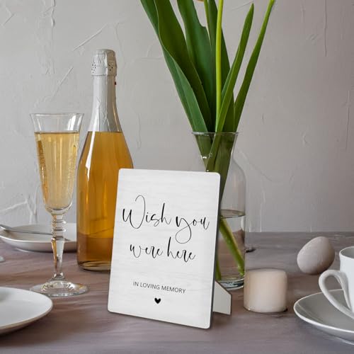 Panneau commémoratif blanc Wish You Were Here idéal pour table de réception de mariage - 6