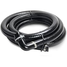 Pond Tubing ID 1 10ft Black Corrugated Flexible Reinforced Waterfall Pond Tube Sump Pump Hose, with 2 Stainless Steel Hose Clamps, for Garden Ponds, Waterfalls, Filter