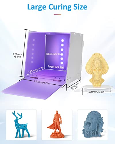 Geeetech UV Resin Curing Box with 360° Turntable 405nm UV Curing Light Station for UV Models Intelligent Time Control UV Cure Station Suitable for SLA/DLP/LCD - Image 4