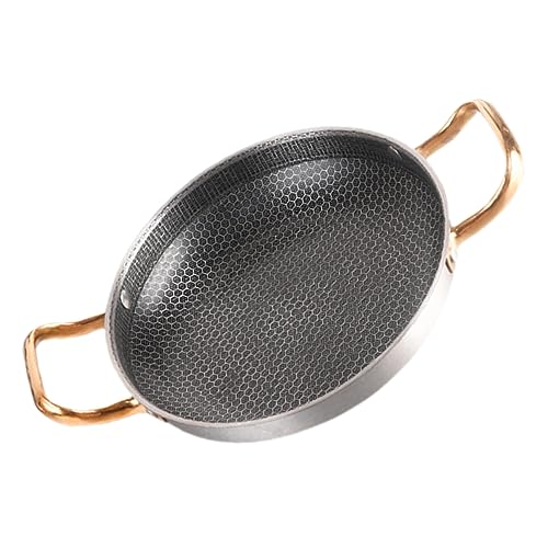 Ipetboom Sartén Inoxidable con Revestimiento Antiadherente Tipo Panal de Sartén Gruesa para Cocina de y Crustáceos Diseño Ergonómico y Resistente para Cocción Diaria