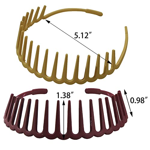 Lapohi 6 Pcs Zig Zag Headbands For Women And Girls Shark Teeth Plastic Hair Band 90S Non Slip Comb Spike Clear Headband #TOP2