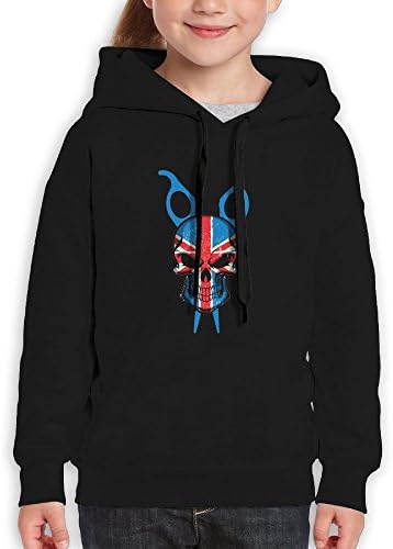 British Flag Barber Scissors and Skull Gift Girls Boys Teens Cotton Long Sleeve Cute Sweatshirt Hoodie Unisex
