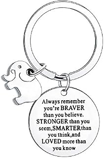 BESPMOSP Inspirational Keychain Don't Forget How Strong You are Keyring Graduation Gifts Elephant Lovers (Always Remember)