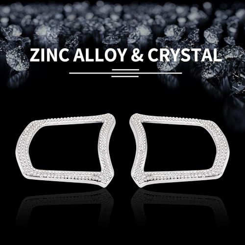 Image of for Honda,Car Bling Interior Decoration Crystal Sticker Button Box Frame Cover Fit for 2024 Accord Civic CR-V.(Silver 4)