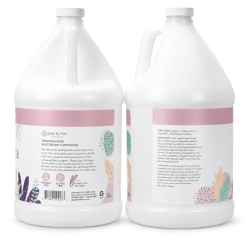 Image of Ginger Lily Farms Botanicals Conditioner, 128oz, Whispering Rose | 100% Vegan & Cruelty-Free | Moisturizing Conditioner for All Hair Types | Refill Size