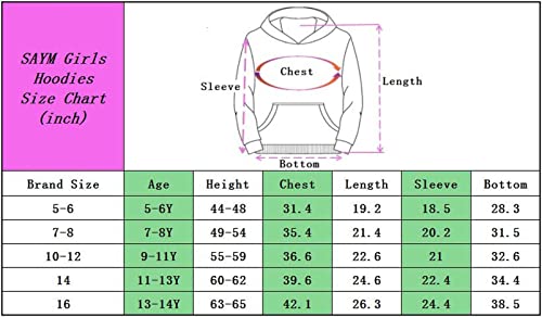 Saym Big Girls Galaxy Fleece Pockets Sweatshirts Jacket Pullover Hoodies No1 S #TOP4