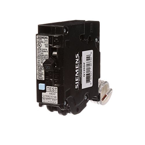 Siemens Q120DF 20-Amp Afci/Gfci Dual Function Circuit Breaker, Plug on Load Center Style, Black #1