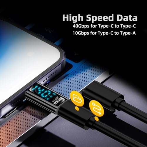 Adaptador tipo C hembra a hembra USB 4.0 40Gbps extensor con detector de corriente LED 4