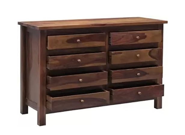 Space Galaxy Wooden Chest of Drawers with 8 Drawers for Bed Room | Console Cabinet | Wooden Dresser | Storage Furniture | Sheesham Solid Wood | Natural-image-49