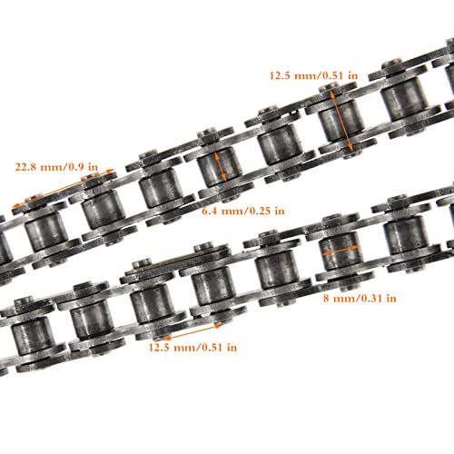 420 Motorcycle Chain 420 Standard Roller Chain 132 Link, 420 Drive Chain For 110 125Cc Dirt Pit Bike Atv Quad Go Kart Scooter Mini Bike (Whit Chain Breaker +0.4" Chain Axle Adjuster) #TOP5